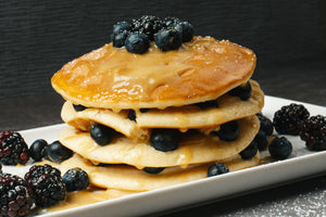 Vegan chocolate pancakes with Sunita tahini