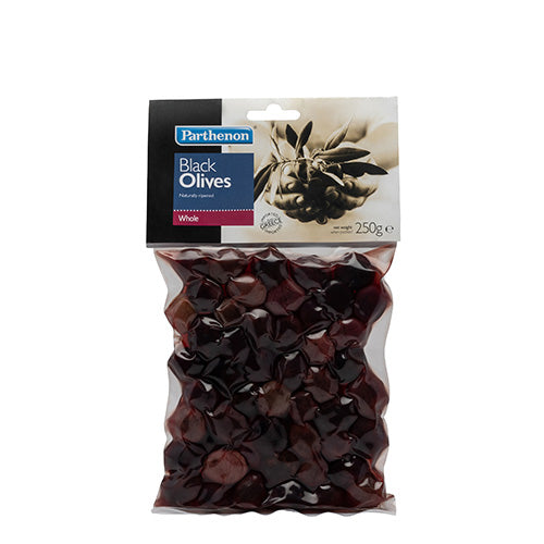 Parthenon Natural Black Olives Vac Bags 250g