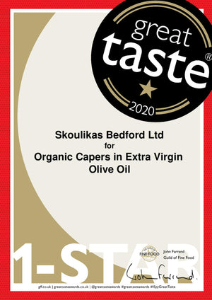 Great Taste Award Certificates – for Organic Capers in Extra Virgin Olive Oil