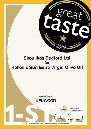 Great Taste Award Certificates - for Hellenic Sun Extra virgin olive oil - Taste from the Med