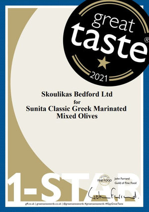 Great Taste Award - for Sunita Marinated Mixed Olives - Taste from the Med
