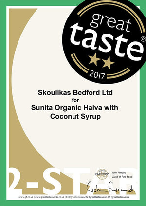 Great Taste Awards - for Sunita Organic Halva with Coconut Syrup - Taste from the Med
