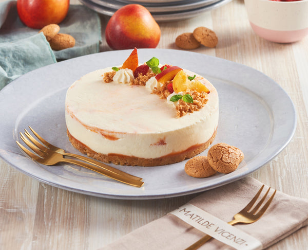 Peach and Amaretti d’Italia Cheesecake - Taste from the Med
