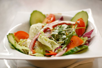 Avocado, Sunita Almond & Sesame Butter and tomato salad