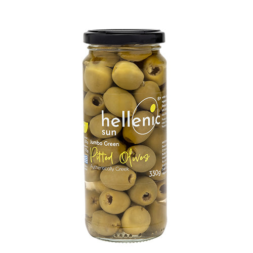 Hellenic Sun Pitted Jumbo Green Olives 330g