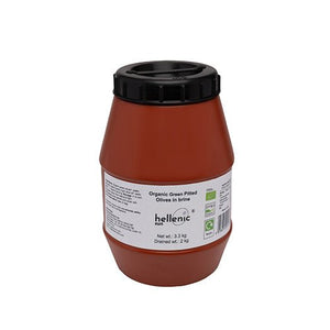 Hellenic Sun Organic Green Pitted Olives 2Kg - Taste from the Med