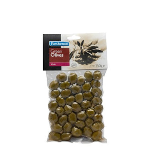 Parthenon Green Olives Vac Bag 250g - Taste from the Med