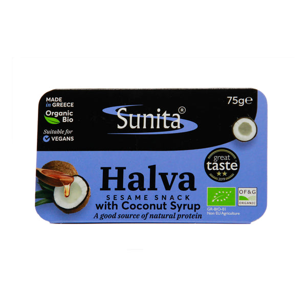 Coconut Syrup Halva | Sunita Organic Halva with Coconut Syrup - 75g