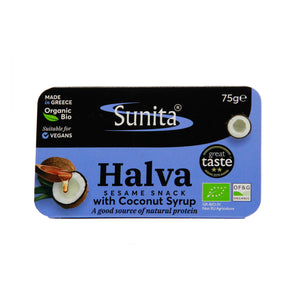 Coconut Syrup Halva | Sunita Organic Halva with Coconut Syrup - 75g - Taste from the Med